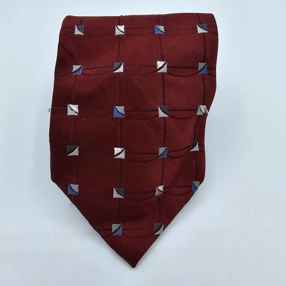 Necktie Mens Vintage Croft & Barrow silk Maroon Burgundy Size 59 By 4 Inches